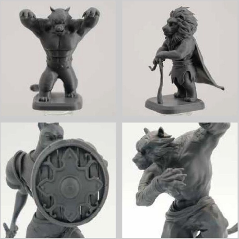 Detailed 3D printed beast chess sculpture