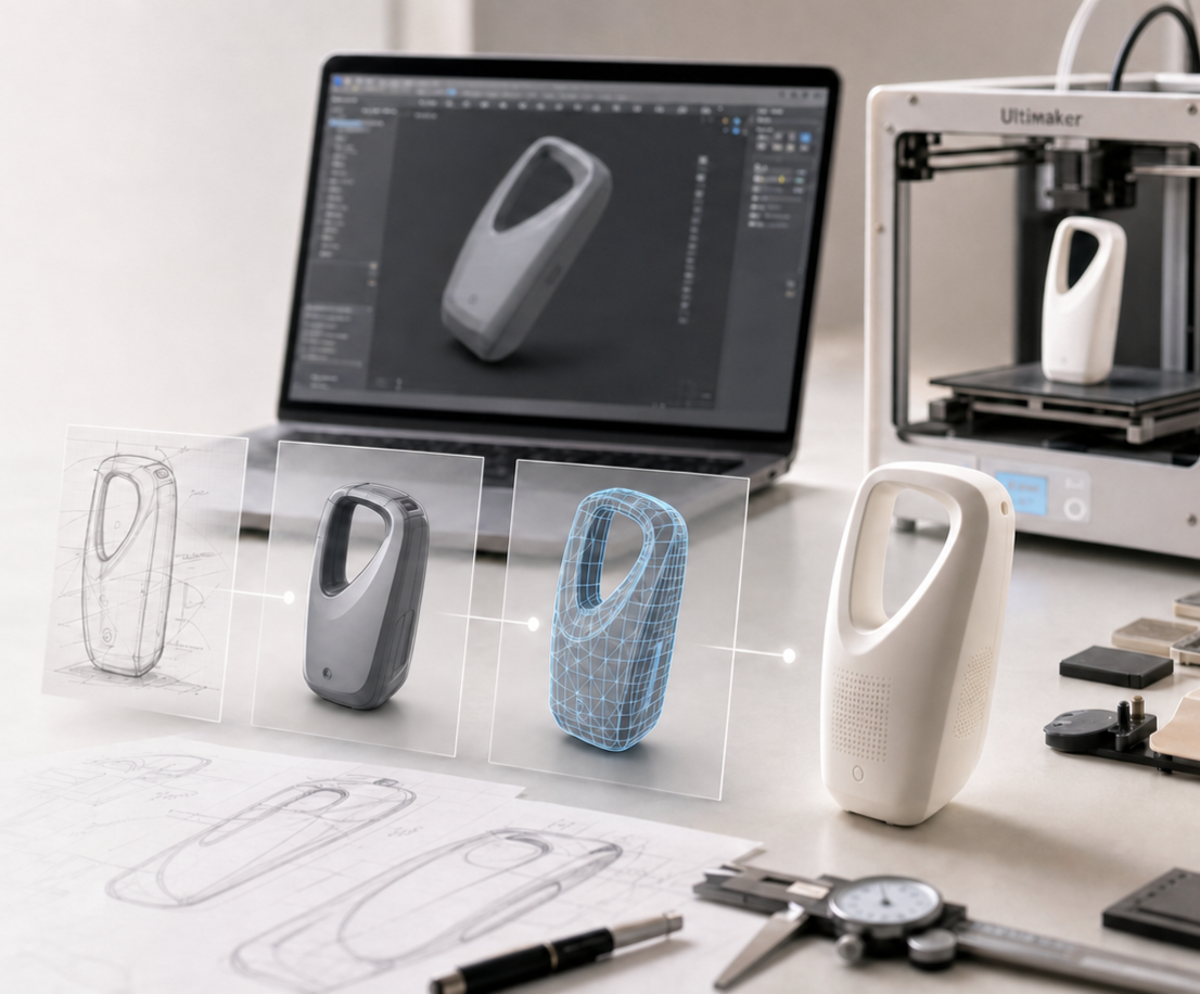 3D product design workflow from digital modeling to additive manufacturing
