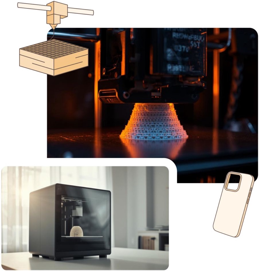 Dream Layer 3D printer producing a model